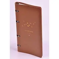 Тетрадь на кольцах 80л "Далекие темные животные" коричневый кожз, фото №1