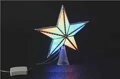 Верхушка на елку "Звезда серебряная" 15х15см, пласт, 10LED, мульт, фото №1