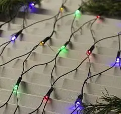 Гирлянда "Сетка" 2х2м, нить темная, LED-224-220V,  8р, мульти, фото №1