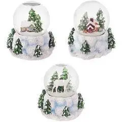 Фигурка в шаре со снегом "Домик/Олень" H9 см, фото №1