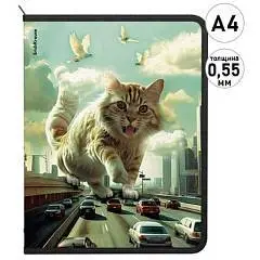 Папка на молнии EK "Big City Cats" A4+, фото №1