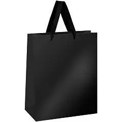 Сумка подарочная "Black" с блестками 26*32*12 см, фото №1