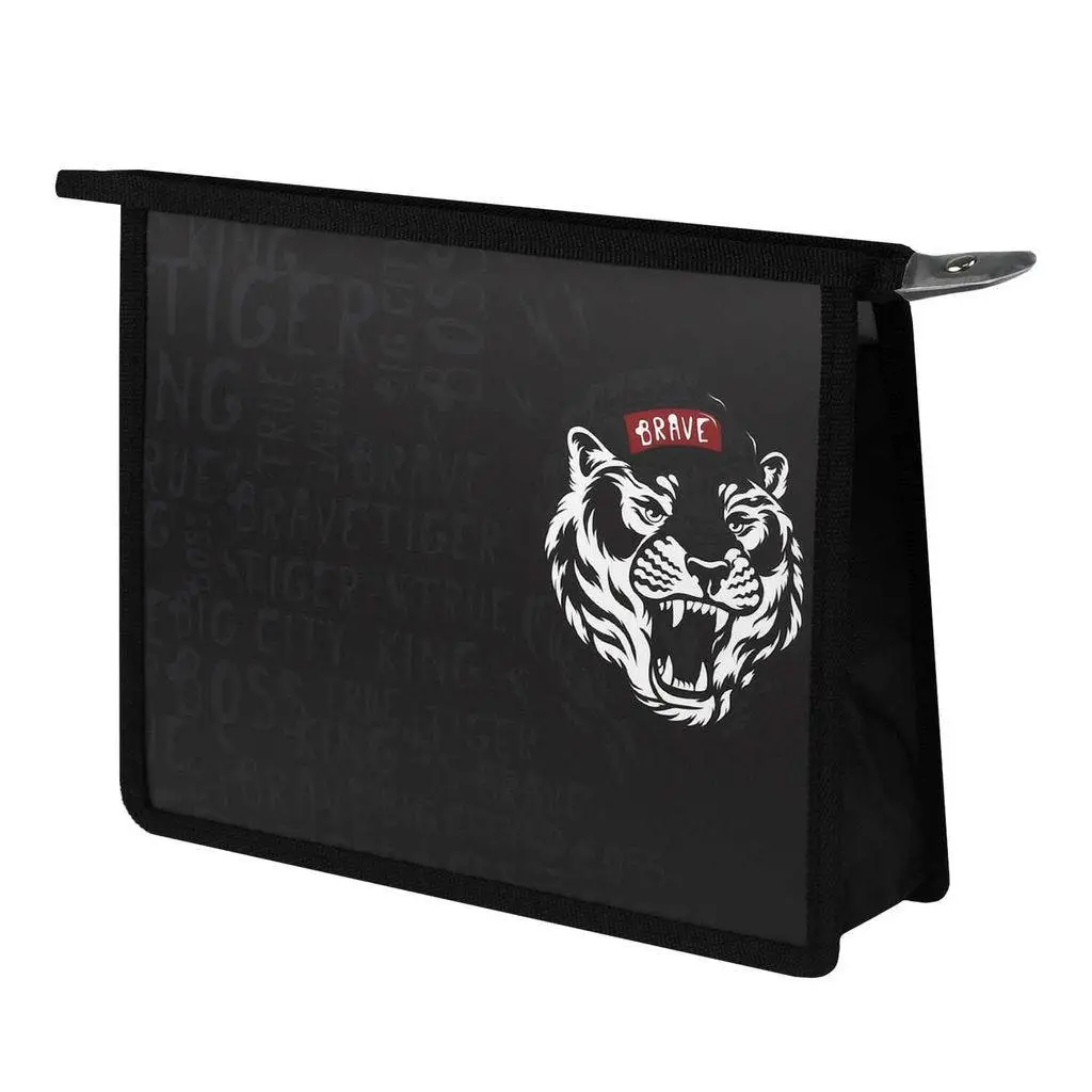 Папка д/тетрадей А5  "Дерзкий тигр" 23.3x20х6.5см 1отд молн/пласт, фото №1