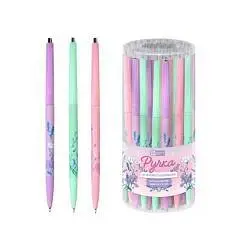 Ручка шариковая автомат. "ФЛОРИСТИКА" 0,38мм, синяя, корпус асс, фото №1