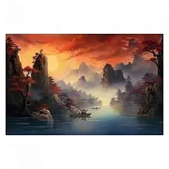 Картина по ном 40*50см по номерам 30цв Азиатские гущи, фото №1