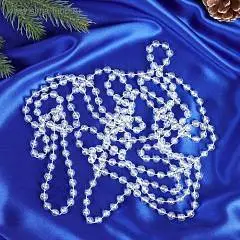 Бусы на ёлку 2,7 м "Ледяные шарики" пластик, фото №1