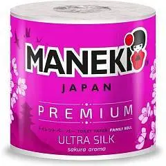 Туалетная бумага Maneki "SAKURA" Белая, 3 сл, 215 л, 30 м, фото №1