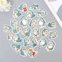 Наклейки Котик на Акуле, фото №1