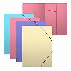 Папка на резинках EK Matt Pastel, A4, ассорти, фото №1