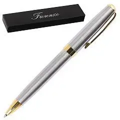 Ручка шариковая FIORENZO, серебрянный корпус, синяя, футляр, фото №1
