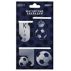 Закладка магнитная "Football King" 4шт  25*55мм, фото №1