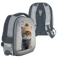 Ранец школьный "Cat in Hat" 1отд, 35x26x13 см, фото №1