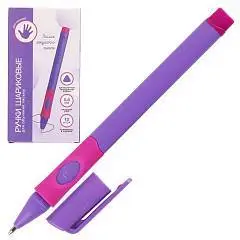 Ручка шариковая "Обучение письму" фиолет. корпус, для левшей, син, фото №1