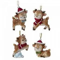 Украшение елочное "Олень", L5,5 W3 H8 см, 4в., фото №1