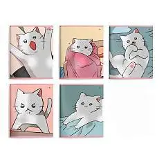 Тетрадь 48л ЛИНИЯ "SNAPPY CAT"  soft touch, выб. УФ-лак, фото №1
