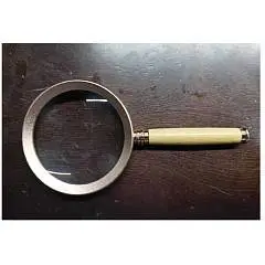 Лупа 10х/75 мм ручка бамбук, фото №1