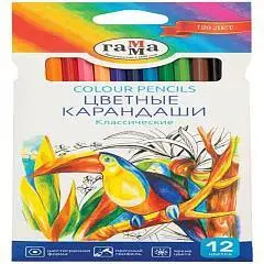 Карандаши цветные Гамма Классические 12цв шестигр, фото №1