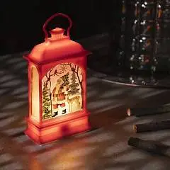 Светод.фигур.«Фонарь с Дед. Мороз»7?13?3.5см,плас. свеч.тёп. бел, фото №1