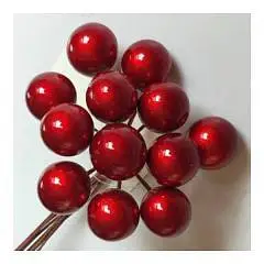 Набор шариков на вставках, D2xL11см, красный, фото №1