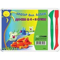 Доска для пластилина А4+2 стека белая, фото №1