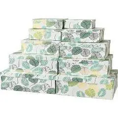 Коробка подарочная "Зеленые листья" 33 х 25,5 х 14,5 см 10-8, фото №1