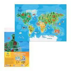 Клеенка для уроков труда Мульти-Пульти Карта мира 50*70см,, фото №1