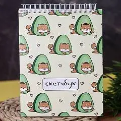 Скетчбук А5 40л Аниме «Many shiba inu avocado» 100гр iLikeGift, фото №1