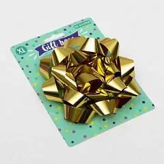 Бант-звезда № 14 металлик золотой, фото №1