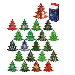 Подвеска с предсказ. под скретч слоем(100х90мм)"Ёлочки", фото №1