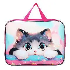 Папка для труда, А4, текстильная «Котик корея», фото №1