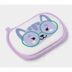 Мочалка дет Доляна «Котёнок», 12х8 см, фиолетовый, фото №1