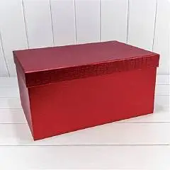 Коробка подарочная "Кожа кроко" красная 28*20*10,5 см 10-3, фото №1