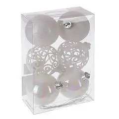 Набор шаров "Жемчужная сказка" 6 шт., 6см белый, фото №1