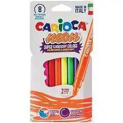 Фломастеры неоновые Сarioca "Neon" 08цв., смываем, фото №1