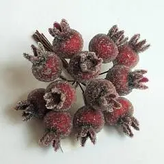 Набор ягод засахаренных на вставках 12шт., D2,2x3xL11см, красный, фото №1