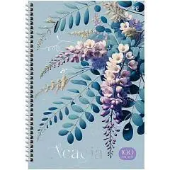 Тетрадь А4 100л КЛЕТКА "Цветы. Акация", тв.обл, спираль, фото №1