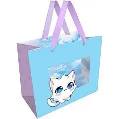 Сумка подарочная "Sky kitten" 23*18*10см фольга, фото №1