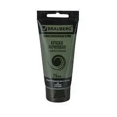 Краска акрил худож BRAUBERG туба 75мл Оливковая, фото №1