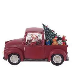 Изделие дек"Дед Мороз на машине"(подсв,вьюга,муз,AAх3 н/п,USB)H1, фото №1