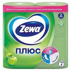 Туалетная бумага Zewa Плюс Яблоко, 2 сл, 4 рул, фото №1