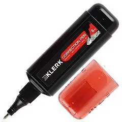 Корректирующая ручка KLERK 8мл черный корпус, фото №1