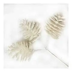 Набор шишек с глиттером на вставках 3шт., D6xL13см, белый, фото №1