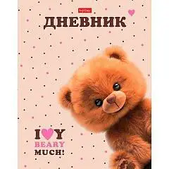 Дневник шк. "Пушистый мишка" Soft-touch 3D лак, тв.обл, фото №1