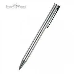 Ручка шариковая авт. "BERGAMO" серебр. метал.корпус, 0,7мм, синяя, фото №1