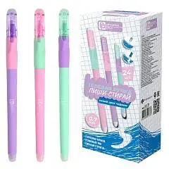 Ручка гелевая Пиши-Стирай Fenix "Эрго Pastel" грип, 0,7мм, синяя, фото №1