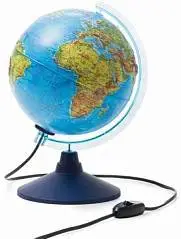 Глобус Земли д-р 210 физико-политический с подсветкой рельефный, фото №1