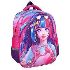 Ранец жесткокаркасный "Девушка с сердцем" 1отд 27,5x37,5x14,5см, фото №1