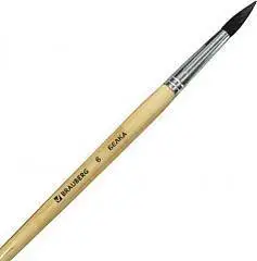 Кисть BRAUBERG белка круглая №6, фото №1