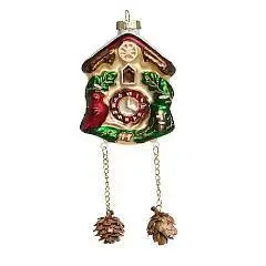 Украшение Часы-ходики с шишками (стекло) 7,5х4х11 см, фото №1