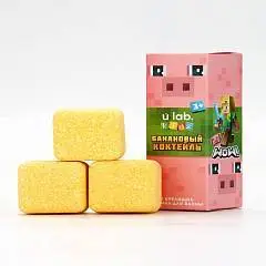 Бомбочки д/ванны Кубики 3шт*70 г банановый коктейль, фото №1